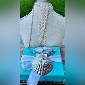 Incredibly RARE Tiffany & Co Shell Pendant Necklace, 24 inch